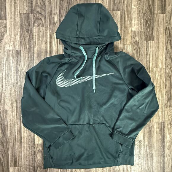 Nike Dri-FIT Dark Green Pullover Hoodie S Men’s Lightweight Performance - Picture 1 of 6